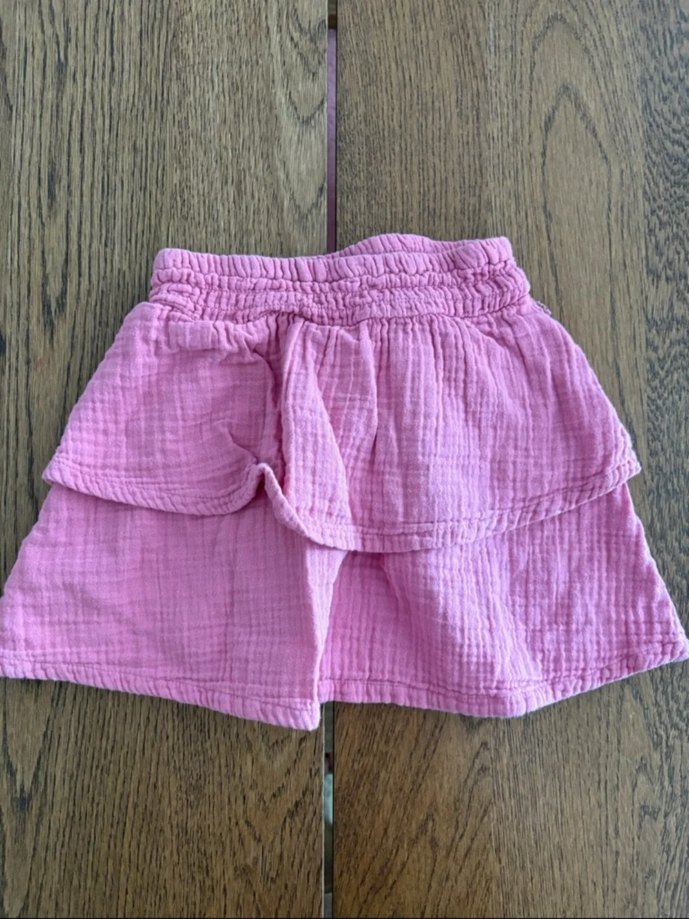 Old Navy Pink 100% Cotton Gauze Tiered Smocked Skirt